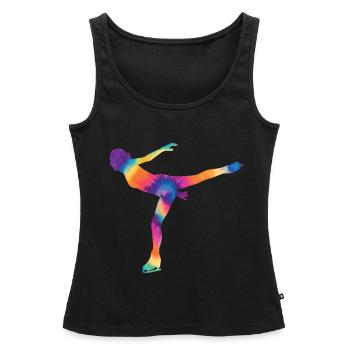 Eislaufen - Frauen Premium Organic Tank Top - Schwarz - Vorne - AI Model Female 172 light (172cm)