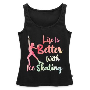 Eislaufen - Frauen Premium Organic Tank Top - Schwarz - Vorne - AI Model Female 172 light (172cm)