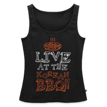 Barbecue coréen, Groupe coréen, Coréen - Débardeur bio Premium Femme - noir - Devant - AI Model Female 172 light (172cm)