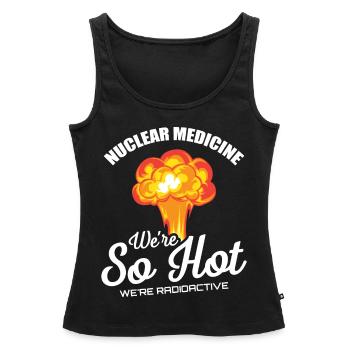 NUC Med Squad, Médecine nucléaire - Débardeur bio Premium Femme - noir - Devant - AI Model Female 172 light (172cm)