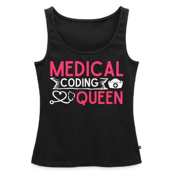 Codeur médical Programmeur médical - Débardeur bio Premium Femme - noir - Devant - AI Model Female 172 light (172cm)