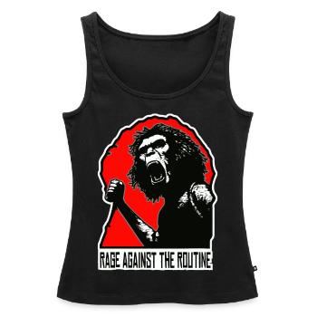Homo erectus - Wut gegen die Routine - Frauen Premium Organic Tank Top - Schwarz - Vorne - AI Model Female 172 light (172cm)