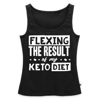 Régime Keto, régime sans glucides, céto - Débardeur bio Premium Femme - noir - Devant - AI Model Female 172 light (172cm)
