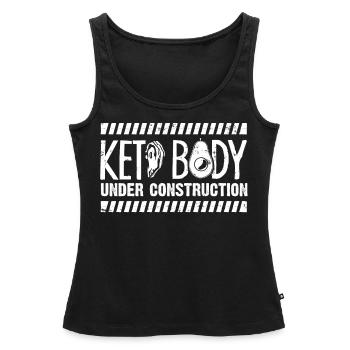 Régime Keto, régime sans glucides, céto - Débardeur bio Premium Femme - noir - Devant - AI Model Female 172 light (172cm)