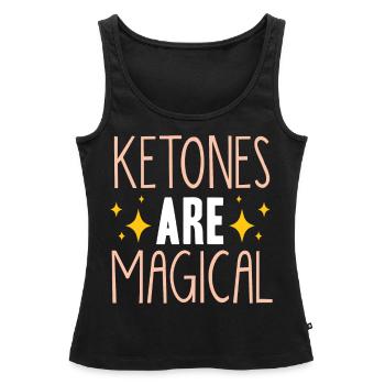 Régime Keto, régime sans glucides, céto - Débardeur bio Premium Femme - noir - Devant - AI Model Female 172 light (172cm)