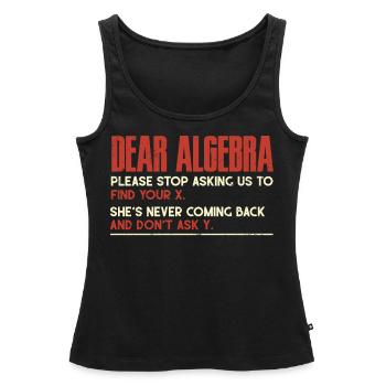 Algèbre, Analyse, Science, Mathématiques - Débardeur bio Premium Femme - noir - Devant - AI Model Female 172 light (172cm)