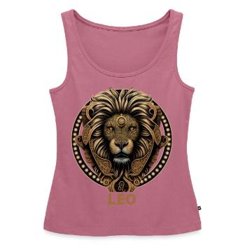 Symbole astrologique du zodiaque Lion Constellation - Débardeur bio Premium Femme - mauve - Devant - AI Model Female 172 light (172cm)
