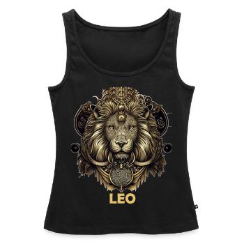 Horoscope du Lion Astrologie du Lion Horoscope du signe - Débardeur bio Premium Femme - noir - Devant - AI Model Female 172 light (172cm)