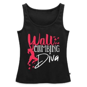 Wall climbers, wall climbers - Women’s Premium Organic Tank top - black - Front - AI Model Female 172 light (172cm)