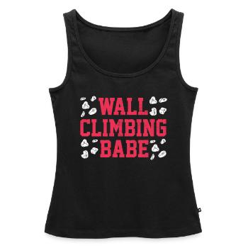 Wall climbers, wall climbers - Women’s Premium Organic Tank top - black - Front - AI Model Female 172 light (172cm)