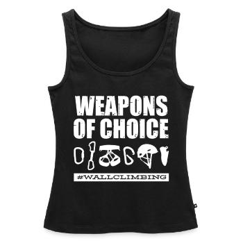 Wall climbers, wall climbers - Women’s Premium Organic Tank top - black - Front - AI Model Female 172 light (172cm)