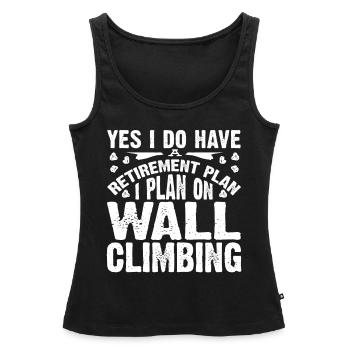 Wall climbers, wall climbers - Women’s Premium Organic Tank top - black - Front - AI Model Female 172 light (172cm)