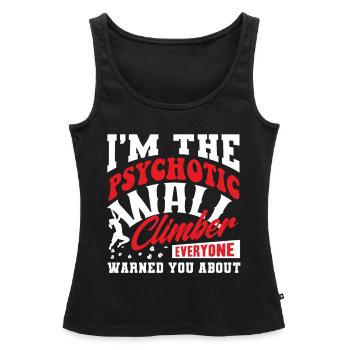 Wall climbers, wall climbers - Women’s Premium Organic Tank top - black - Front - AI Model Female 172 light (172cm)