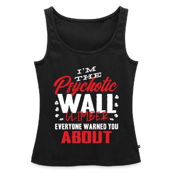 Wall climbers, wall climbers - Women’s Premium Organic Tank top - black - Front - AI Model Female 172 light (172cm)