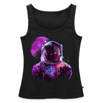 Space Astronaut Vaporwave Spaceman Astronomy Lover - Frauen Premium Organic Tank Top - Schwarz - Vorne - AI Model Female 172 light (172cm)