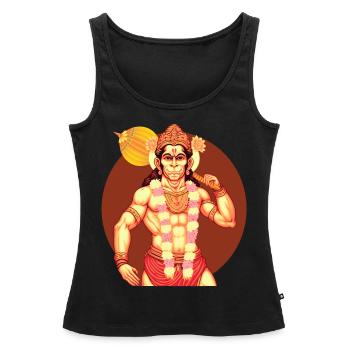 Dieu hindou Hanuman Singe Divinité de la sagesse Hindouisme - Débardeur bio Premium Femme - noir - Devant - AI Model Female 172 light (172cm)