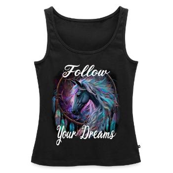Follow Your Dreams für einen Esoteriker - Frauen Premium Organic Tank Top - Schwarz - Vorne - AI Model Female 172 light (172cm)