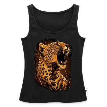 Cheetah Wild Cat Illustration Wildlife Lover - Débardeur bio Premium Femme - noir - Devant - AI Model Female 172 light (172cm)