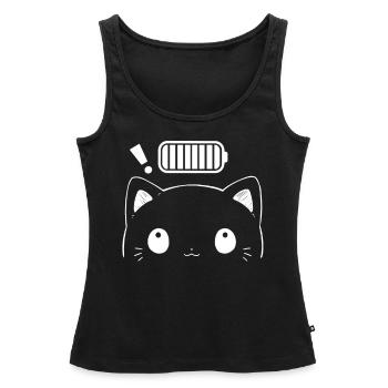 Yume Kawaii Neko Battery Icon Cute Minimalist Aest - Frauen Premium Organic Tank Top - Schwarz - Vorne - AI Model Female 172 light (172cm)