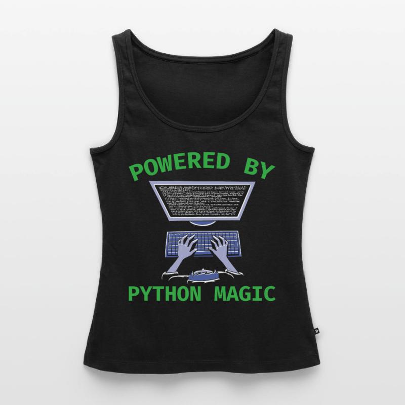 Powered by Python Magic Python Programming Coding Frauen Premium Organic Tank Top