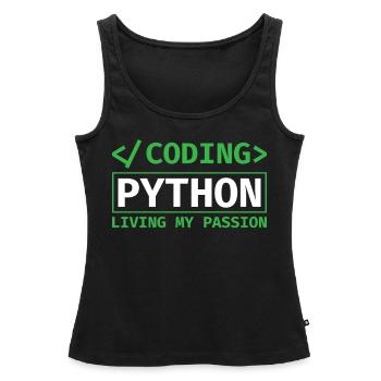 Coding Python, Living My Passion Coding Python - Frauen Premium Organic Tank Top - Schwarz - Vorne - AI Model Female 172 light (172cm)
