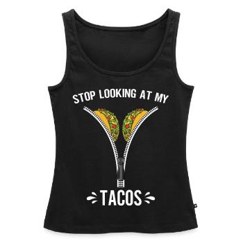 Taco drôle Fiesta mexicaine Cinco De Mayo - Débardeur bio Premium Femme - noir - Devant - AI Model Female 172 light (172cm)