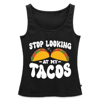 Taco drôle Fiesta mexicaine Cinco De Mayo - Débardeur bio Premium Femme - noir - Devant - AI Model Female 172 light (172cm)