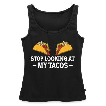 Taco drôle Fiesta mexicaine Cinco De Mayo - Débardeur bio Premium Femme - noir - Devant - AI Model Female 172 light (172cm)
