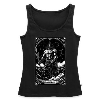 Poseidon Sea Goddesses Tarot Card Trident Greek Go - Frauen Premium Organic Tank Top - Schwarz - Vorne - AI Model Female 172 light (172cm)