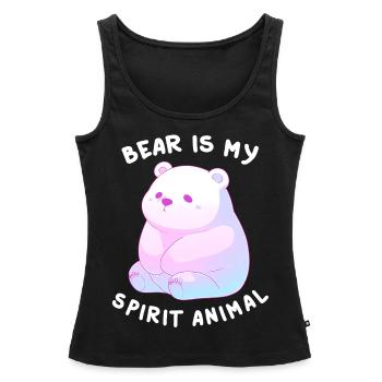 Bear Is My Spirit Animal Cute Polar Bear Lofi Kawa - Frauen Premium Organic Tank Top - Schwarz - Vorne - AI Model Female 172 light (172cm)