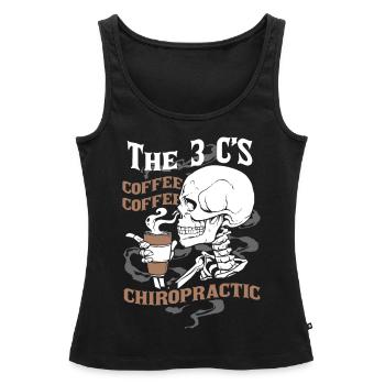 Coffee Lover Chiropractor Funny Bone Chiropractic - Frauen Premium Organic Tank Top - Schwarz - Vorne - AI Model Female 172 light (172cm)