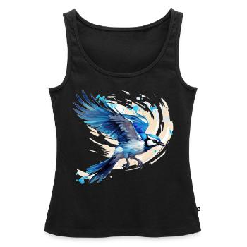 Blue Jay Bird Watching Vintage Birding Birdwatcher - Frauen Premium Organic Tank Top - Schwarz - Vorne - AI Model Female 172 light (172cm)