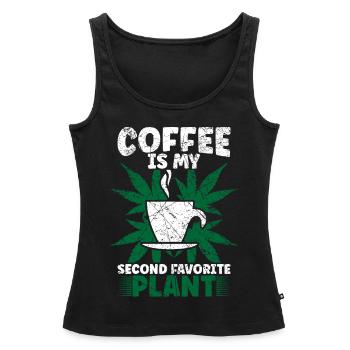 Weed, Café, Cannabis, Stoner, Caféine, Ganja - Débardeur bio Premium Femme - noir - Devant - AI Model Female 172 light (172cm)