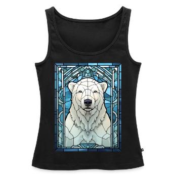 Arctic Polar Bear Stained Glass Geometric Animal - Frauen Premium Organic Tank Top - Schwarz - Vorne - AI Model Female 172 light (172cm)