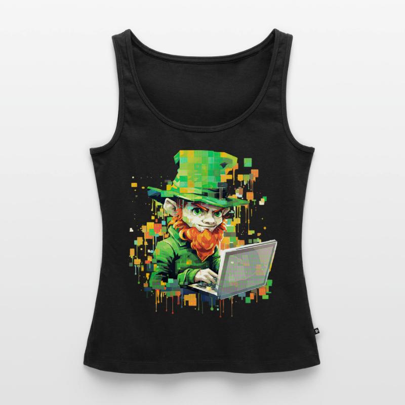 Coder Leprechaun St Patrick's Day Binary Programme Frauen Premium Organic Tank Top