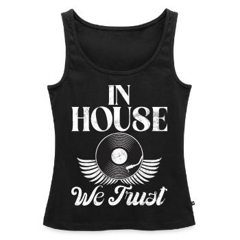 Hausmusik EDM Rave DJ Electro Deep House Lover - Frauen Premium Organic Tank Top - Schwarz - Vorne - AI Model Female 172 light (172cm)
