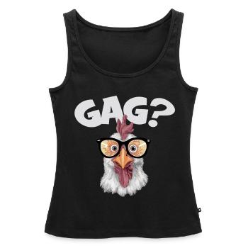 Lustige Henne mit Sonnenrbrille GAG - Frauen Premium Organic Tank Top - Schwarz - Vorne - AI Model Female 172 light (172cm)