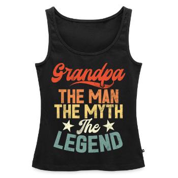 Grand-père Grand-père Pops Grand-parent - Débardeur bio Premium Femme - noir - Devant - AI Model Female 172 light (172cm)