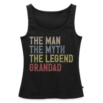 Grand-père Grand-père Pops Grand-parent - Débardeur bio Premium Femme - noir - Devant - AI Model Female 172 light (172cm)