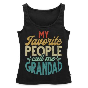 Grand-père Grand-père Pops Grand-parent - Débardeur bio Premium Femme - noir - Devant - AI Model Female 172 light (172cm)