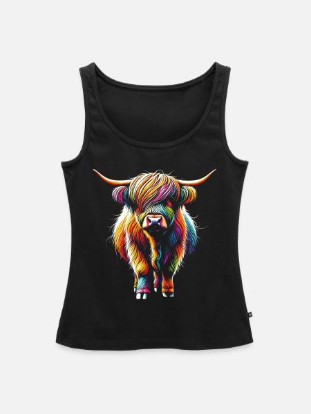 Schottische Highland Cow Scotland Farm - Frauen Premium Organic Tank Top - Schwarz