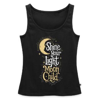 Enfant de la lune Lunatique Gothique Sorcière Lunaire Amant - Débardeur bio Premium Femme - noir - Devant - AI Model Female 172 light (172cm)
