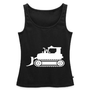 T-shirt bulldozer blanc - Débardeur bio Premium Femme - noir - Devant - AI Model Female 172 light (172cm)