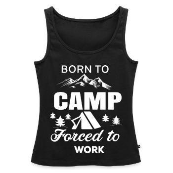 camping - camping - Débardeur bio Premium Femme - noir - Devant - AI Model Female 172 light (172cm)