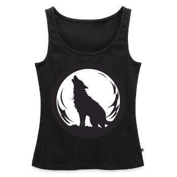 Wolf, Wild Dog, Grey Wolf, Canis lupus - Women’s Premium Organic Tank top - black - Front - AI Model Female 172 light (172cm)