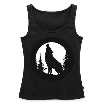 Wolf, Wild Dog, Grey Wolf, Canis lupus - Women’s Premium Organic Tank top - black - Front - AI Model Female 172 light (172cm)