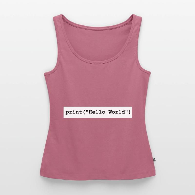 Hello World Python developer program gift Women’s Premium Organic Tank top