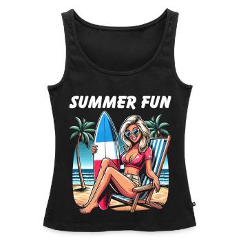 Summer Beach Haute Couture - Women’s Premium Organic Tank top - black - Front - AI Model Female 172 light (172cm)