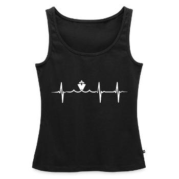 Heartbeat ship cruise ship - Women’s Premium Organic Tank top - black - Front - AI Model Female 172 light (172cm)