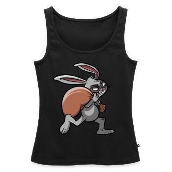 Voleur de banque - Lapin sur Raid Robbery Ganove - Débardeur bio Premium Femme - noir - Devant - AI Model Female 172 light (172cm)